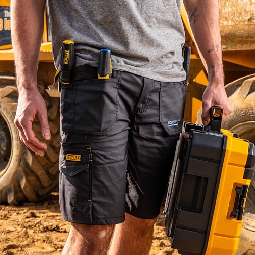 DEWALT Barrington Men's Slim Fit, Coolmax, Stretch, Utility Cargo Work Shorts, Grey/Black, W38 - Image 3