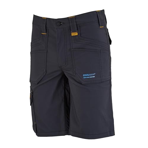 DEWALT Barrington Men's Slim Fit, Coolmax, Stretch, Utility Cargo Work Shorts, Grey/Black, W38 - Image 5