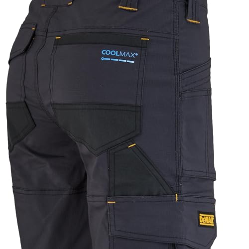 DEWALT Barrington Men's Slim Fit, Coolmax, Stretch, Utility Cargo Work Shorts, Grey/Black, W38 - Image 6