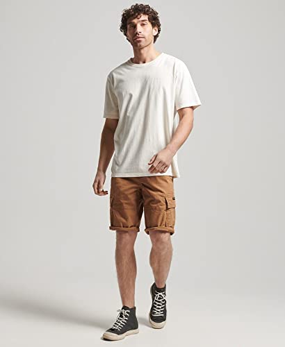 Superdry Men's Vintage CORE Cargo Short Sports Hoodie, Denim Co Tobacco Brown, 28