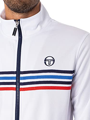 Sergio Tacchini Men's New Varena Track Jacket, White, 3XL
