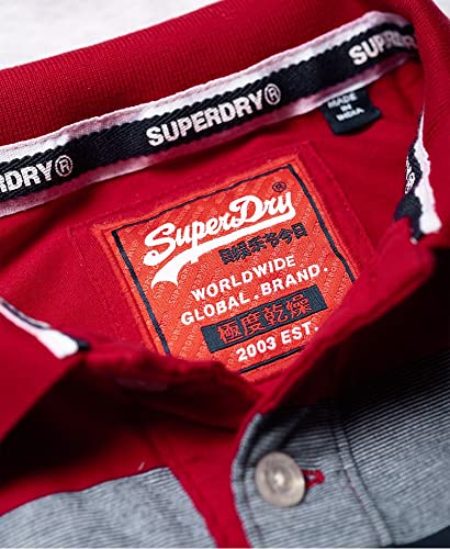 Superdry - Miami Feeder Polo, Rich Red/Rich Navy - Image 7