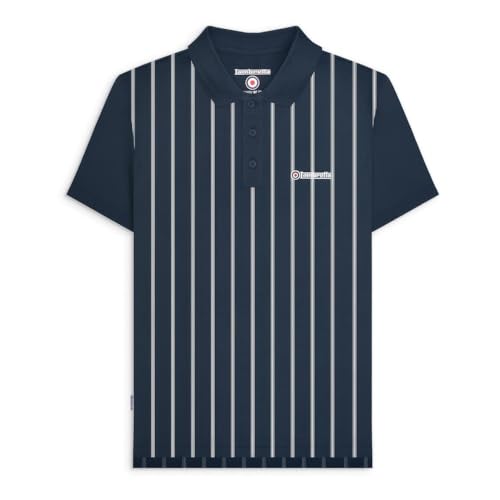 Lambretta Mens Pins Polo Navy/White XXL - Image 2