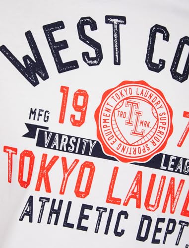Tokyo Laundry Men's Baseball Style Raglan Sleeve Cotton Jersey Crew Neck T-Shirt Dazzling Blue