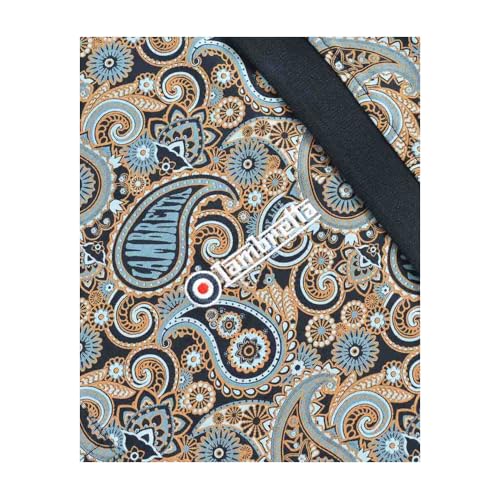 Lambretta Mens Brand Paisley Short Sleeve Polo Shirt (UK, Alpha, XXL, Regular, Regular, Navy/Smoke Blue) - Image 5