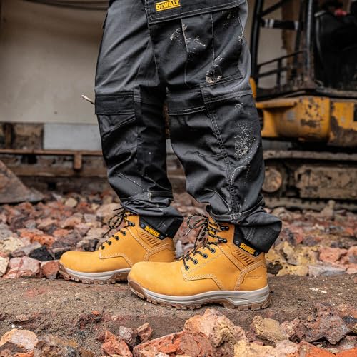 DEWALT Cranson Steel Toe Cap, Nubuck Leather, Lightweight, Safety Work Boot, Honey, UK9