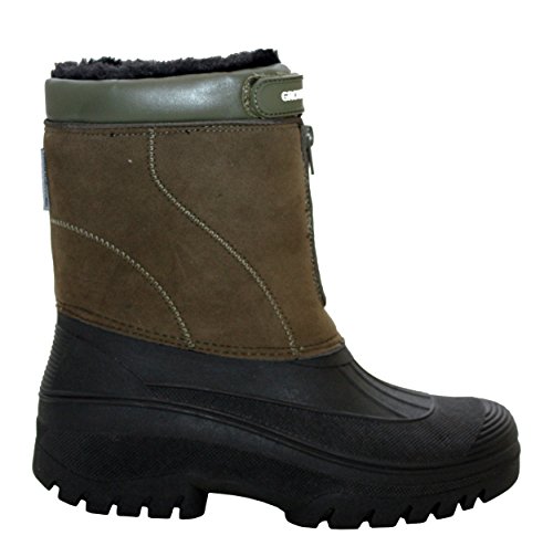 Groundwork Originals Mens Mid Calf Water Resistant Snow Rain Thermal Fur Fleece Lined Winter Mud Mucker Farm Yard Boots (7 UK, Khaki Suede, numeric_7) - Image 3