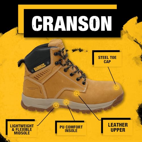DEWALT Cranson Steel Toe Cap, Nubuck Leather, Lightweight, Safety Work Boot, Honey, UK9 - Image 4