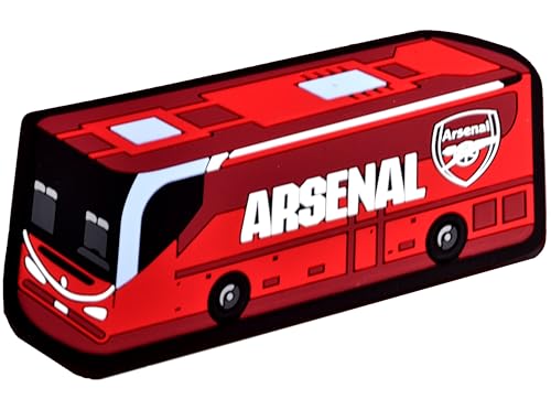 FOCO Arsenal Official Team Bus Design Decorative Magnet, Red and White, Football Club Collectible, Home Kitchen Decor
