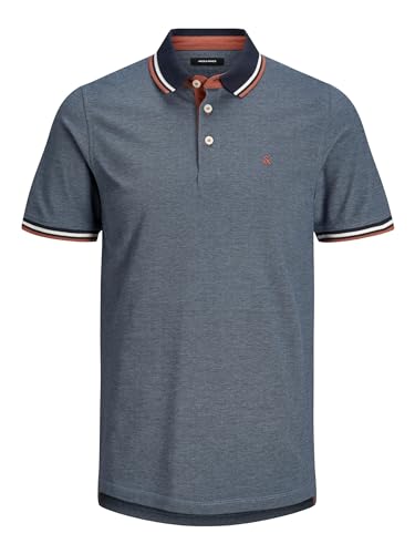 Jack & Jones Men's Jjepaulos Polo Ss Noos Polo Shirt, Denim Blue, XL - Image 2