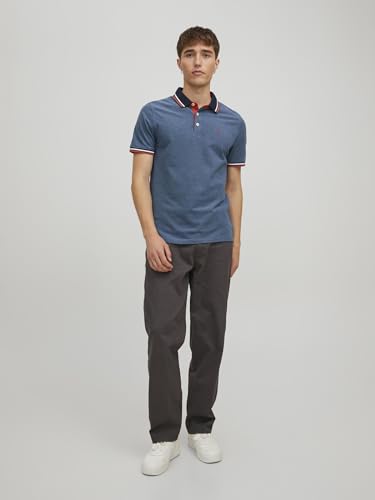 Jack & Jones Men's Jjepaulos Polo Ss Noos Polo Shirt, Denim Blue, XL - Image 6