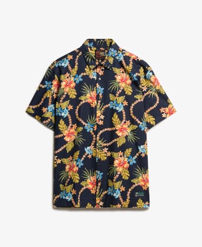 Superdry Hawaiian Print Short Sleeve Shirt 2XL Blue