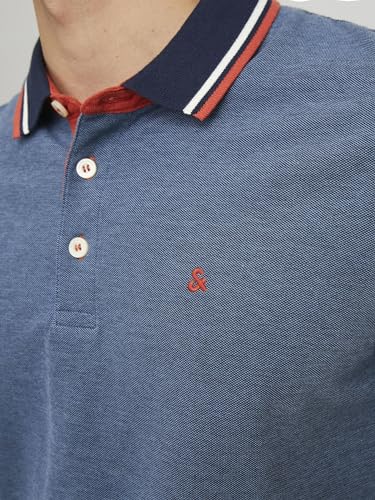 Jack & Jones Men's Jjepaulos Polo Ss Noos Polo Shirt, Denim Blue, XL - Image 7