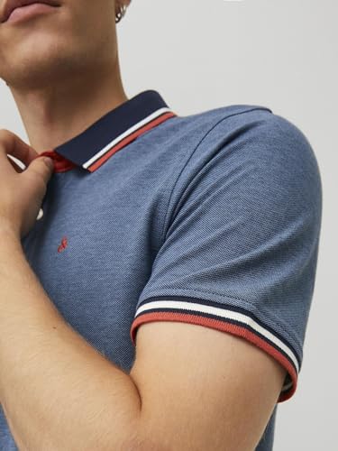 Jack & Jones Men's Jjepaulos Polo Ss Noos Polo Shirt, Denim Blue, XL - Image 8