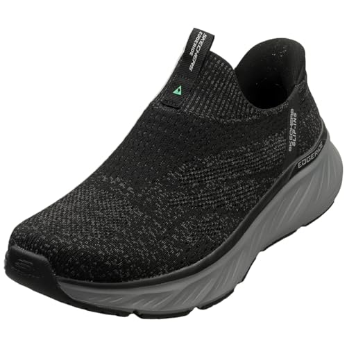 Skechers Men's Edgeride Commissioner Slip-On Sneakers, Black Knit/Charcoal Trim, 7 UK - Image 2