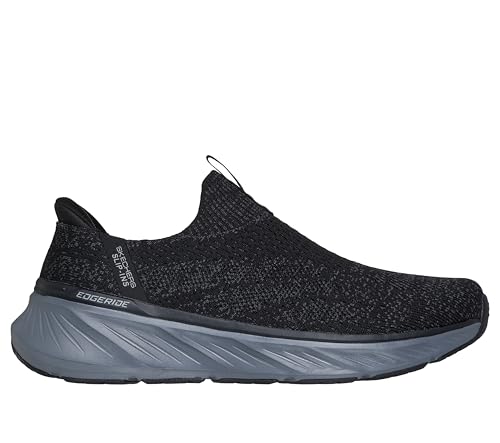 Skechers Men's Edgeride Commissioner Slip-On Sneakers, Black Knit/Charcoal Trim, 7 UK - Image 3