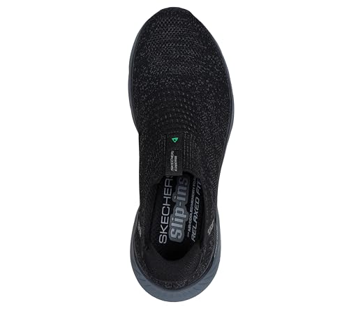 Skechers Men's Edgeride Commissioner Slip-On Sneakers, Black Knit/Charcoal Trim, 7 UK - Image 4