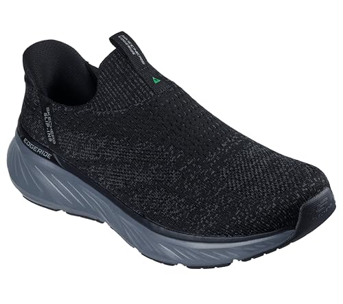 Skechers Men's Edgeride Commissioner Slip-On Sneakers, Black Knit/Charcoal Trim, 7 UK - Image 6