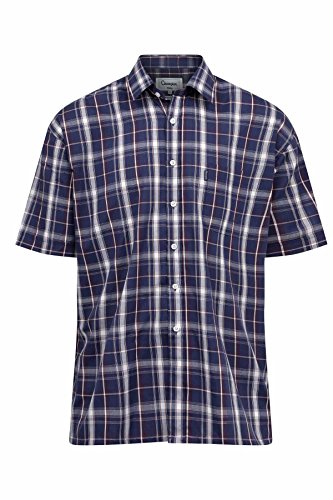 Champion Mens Whitby Country Casual Short Sleeve Shirt - Navy Check - 3XL