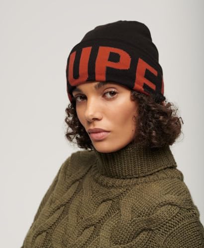 Superdry Knitted Beanie Hat Baseball Cap for Women, Dark Oak Brown, One Size - Image 5