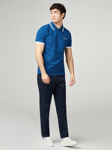 Ben Sherman Men's Signature Pique Polo T-Shirt, 100% Organic Cotton, Regular Fit (Royal Blue.) XL - Image 3