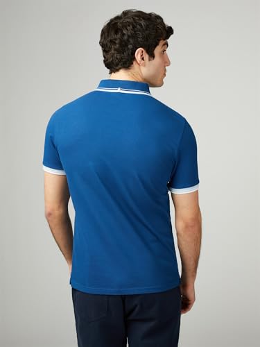 Ben Sherman Men's Signature Pique Polo T-Shirt, 100% Organic Cotton, Regular Fit (Royal Blue.) XL - Image 4