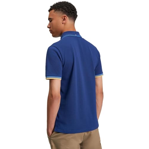 Ben Sherman Men's Signature Pique Polo T-Shirt, 100% Organic Cotton, Regular Fit (Persian Blue) L - Image 3