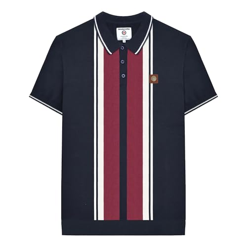 Lambretta Mens Knitted Polo Shirt (UK, Alpha, L, Regular, Regular, Navy) - Image 2