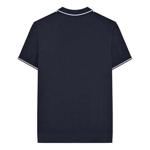 Lambretta Mens Knitted Polo Shirt (UK, Alpha, L, Regular, Regular, Navy) - Image 4
