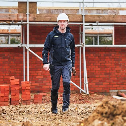 Apache Sudbury Mens Work Trousers | Grey and Black UK Size 34W 33L | Lightweight Stretch Comfort Slim Fit | Rip-Stop Fabric | Cargo and Holster Pockets