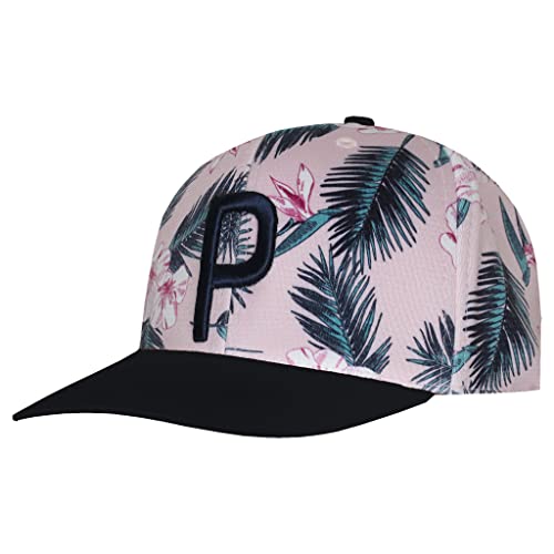 PUMA P 110 Flexfit Adjustable Pink Printed Womens Paradise Golf Cap 023796 01