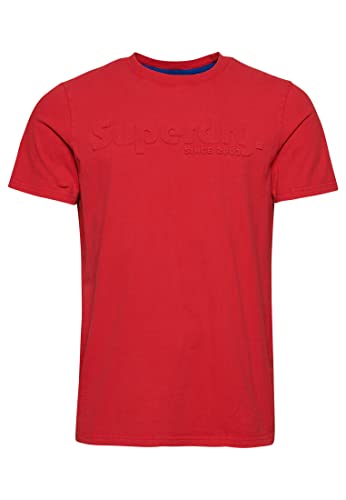 Superdry Men's Vintage Terrain Emboss Tee Shirt, Dark Red, M - Image 2