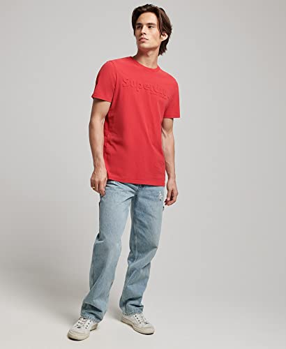 Superdry Men's Vintage Terrain Emboss Tee Shirt, Dark Red, M - Image 5