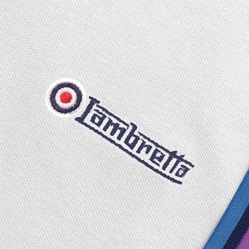 Lambretta Mens Triple Tipped Polo Shirt - White/Purple/Navy - 3XL - Image 4