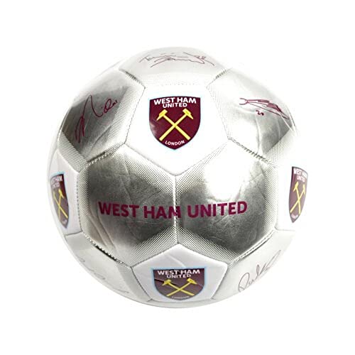 West Ham United FC Special Edition Signature Football (5) (Silver/Claret Red)
