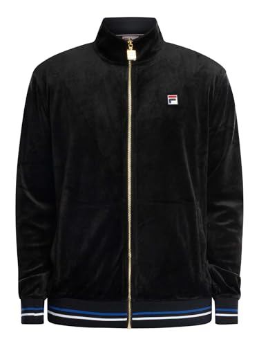 Fila Mens Falken Velour Retro Track Jacket - Black (as8, alpha, l, regular, regular)