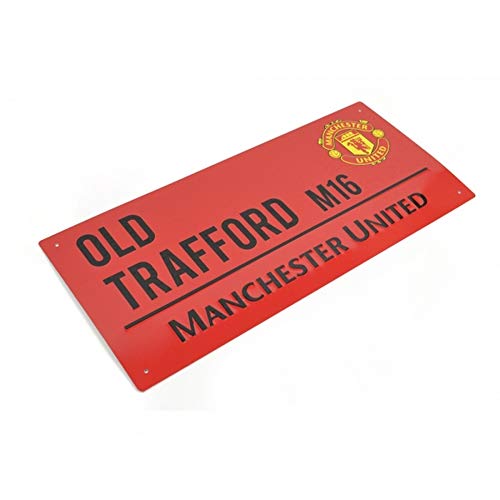 Club Licensed Man Utd Colour Street Sign - Red/Black - 40cm x 18cm, Bedroom