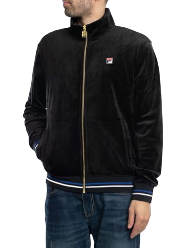 Fila Mens Falken Velour Retro Track Jacket - Black (as8, alpha, l, regular, regular) - Image 3
