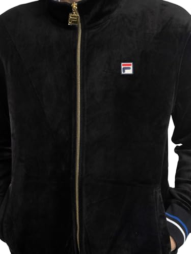 Fila Mens Falken Velour Retro Track Jacket - Black (as8, alpha, l, regular, regular) - Image 5