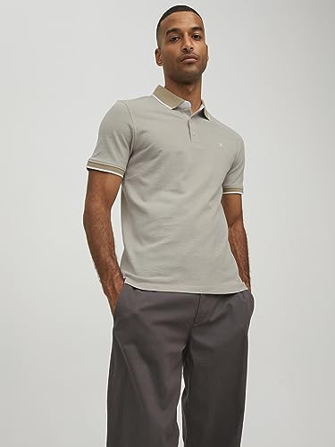 Jack & Jones Men's Jjepaulos Polo Ss Noos Polo Shirt, Crockery / Detail: Slim Fit, M - Image 3