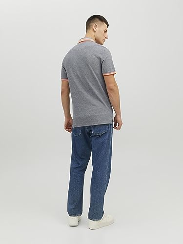 Jack & Jones Men's Jjepaulos Polo Ss Noos Polo Shirt, Navy Blazer/Detail: Neon, M - Image 4