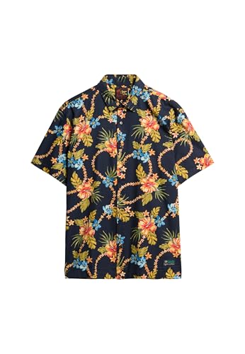 Superdry Hawaiian Print Long Sleeve Shirt 3XL Blue