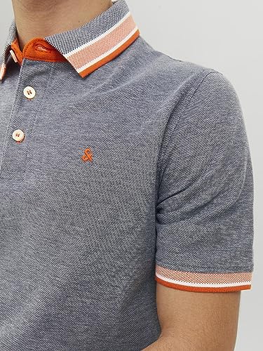 Jack & Jones Men's Jjepaulos Polo Ss Noos Polo Shirt, Navy Blazer/Detail: Neon, M - Image 7