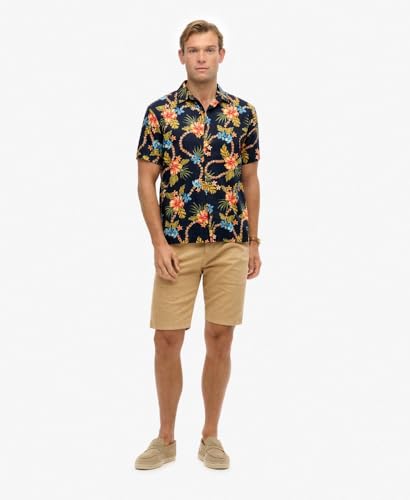Superdry Hawaiian Print Long Sleeve Shirt 3XL Blue - Image 4