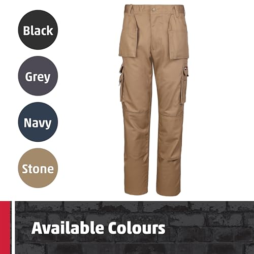 TuffStuff - Pro Work Trousers, 42" Waist, Regular 30" Length - Heavy-Duty Tradesman Trousers with Knee Pad Pockets - Tuck-Away Holster Pockets with YKK Zip & Triple-Stitched Seams - Functional Design - Image 8