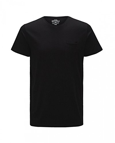 Jack and Jones Men's Ari Plain Short Sleeve T-Shirt, Black (Black), Small