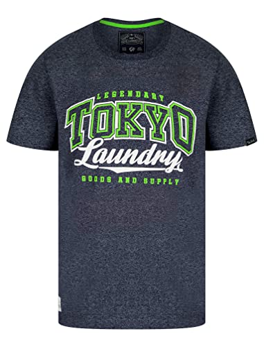 Tokyo Laundry Men's 'Prema' Vintage Retro Motif Cotton Rich Jersey Crew Neck T-Shirt