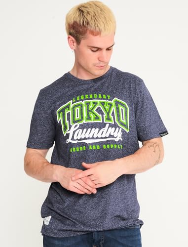 Tokyo Laundry Men's 'Prema' Vintage Retro Motif Cotton Rich Jersey Crew Neck T-Shirt - Image 3