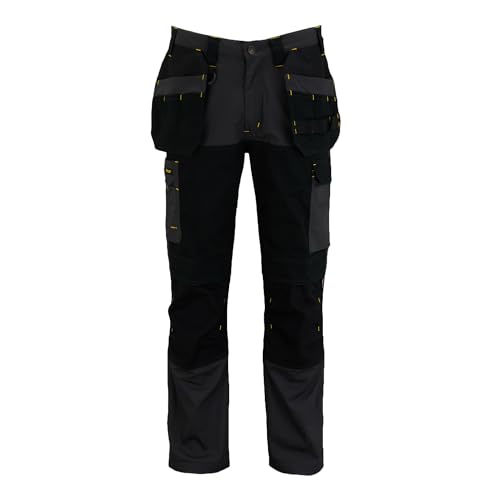 STANLEY Dixon Men's Holster Pocket, Regular Fit, Cordura Reinforced, Stretch Work Trousers, Grey/Black, W32/L31 - Image 2