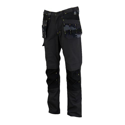 STANLEY Dixon Men's Holster Pocket, Regular Fit, Cordura Reinforced, Stretch Work Trousers, Black Camo, W34/L31 - Image 4